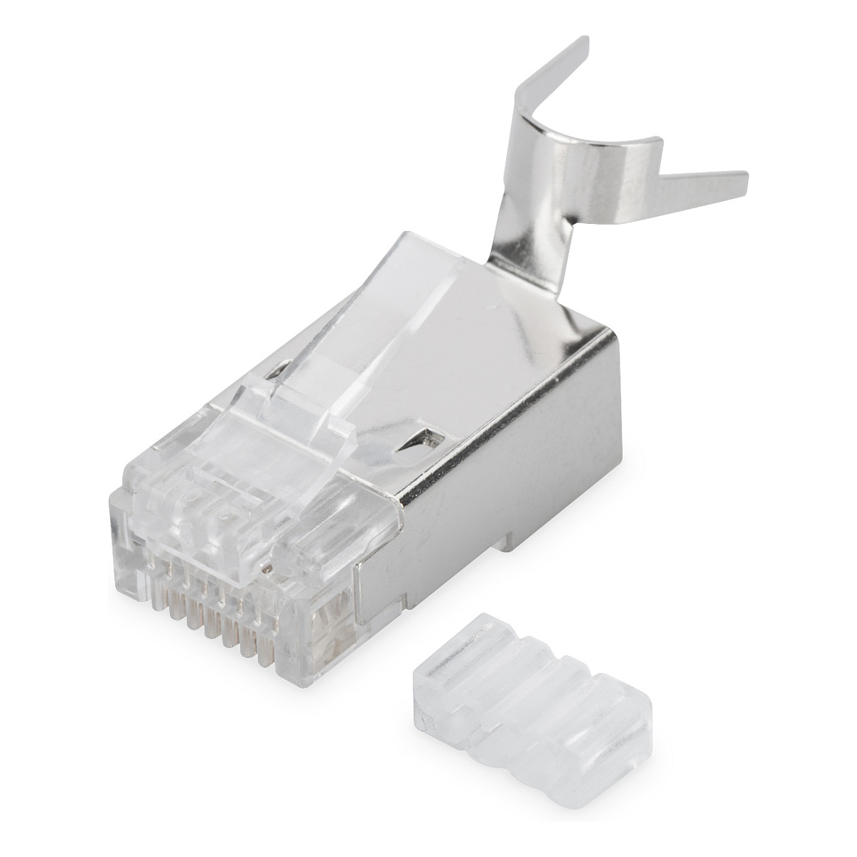 Modularstecker für Rundkabel, CAT 6A, geschirmt, Pass through Stecker