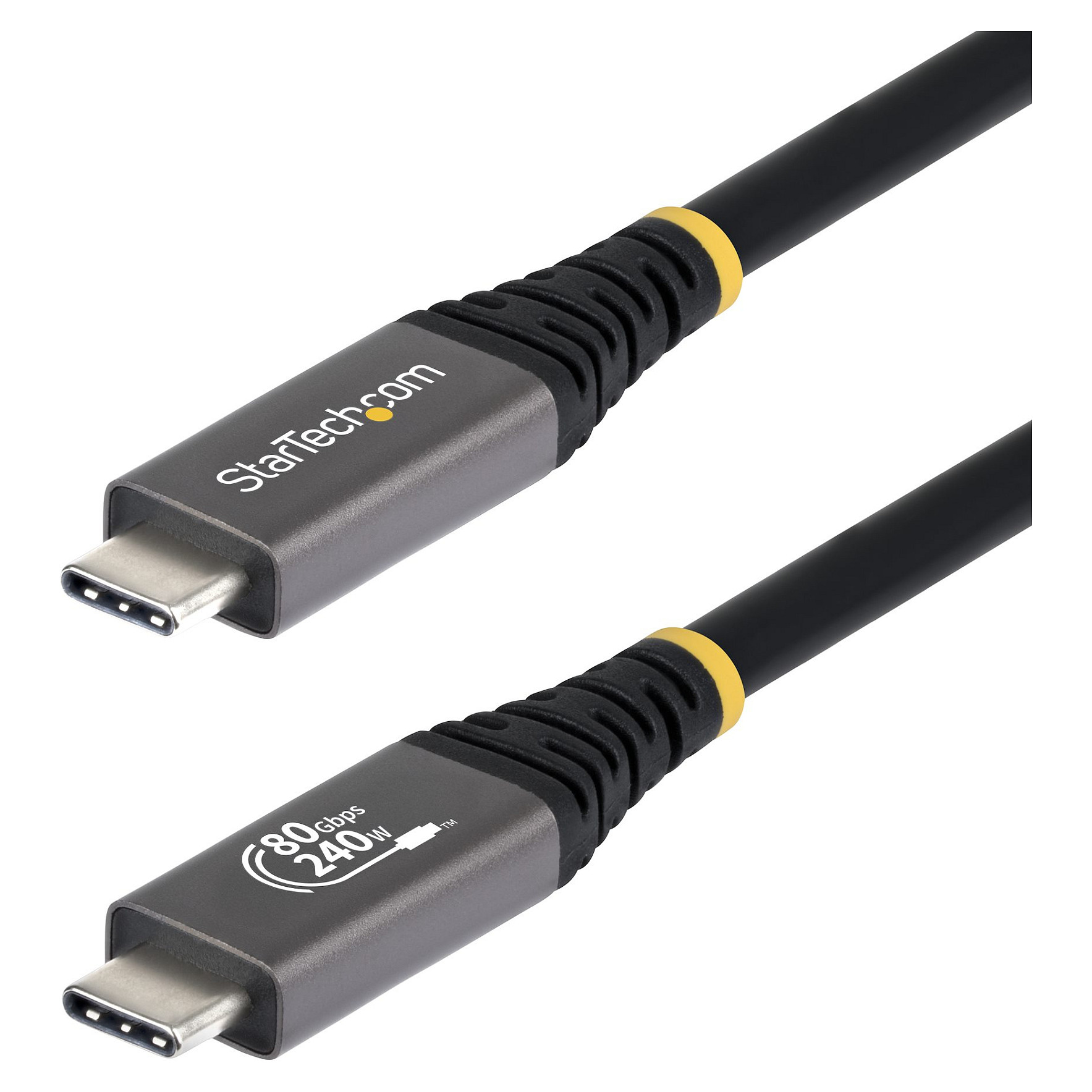 STARTECH.COM 50cm USB4 Kabel 80Gbps USB-IF-zertifiziertes USB-C Ladekabel 240W 8K 120Hz-4K 240Hz DP2.1monitorkabel Thunderbolt 4