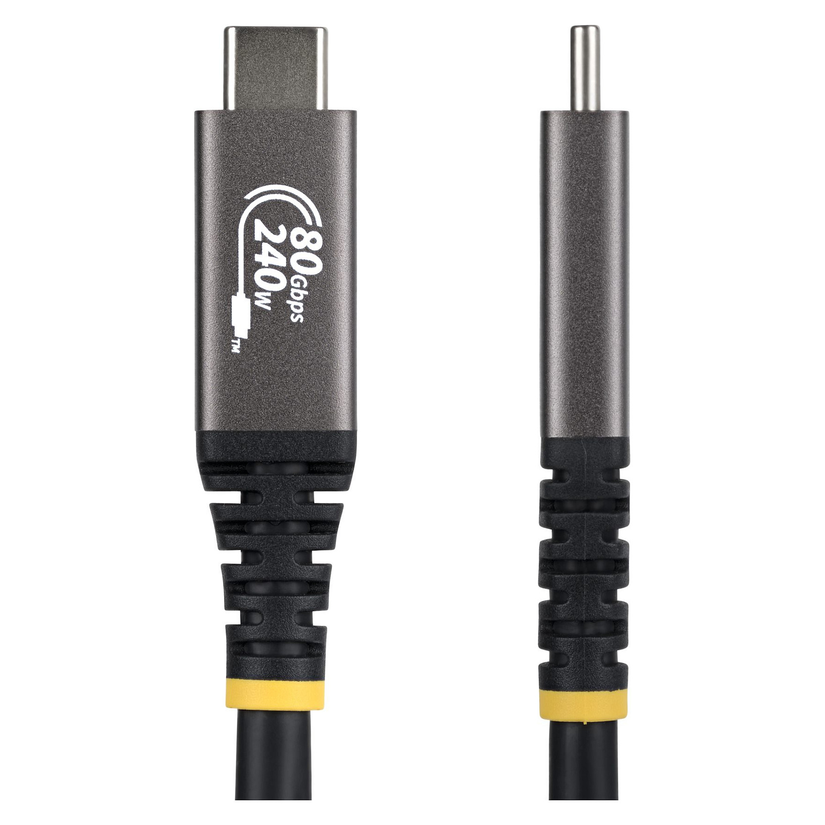 STARTECH.COM 50cm USB4 Kabel 80Gbps USB-IF-zertifiziertes USB-C Ladekabel 240W 8K 120Hz-4K 240Hz DP2.1monitorkabel Thunderbolt 4