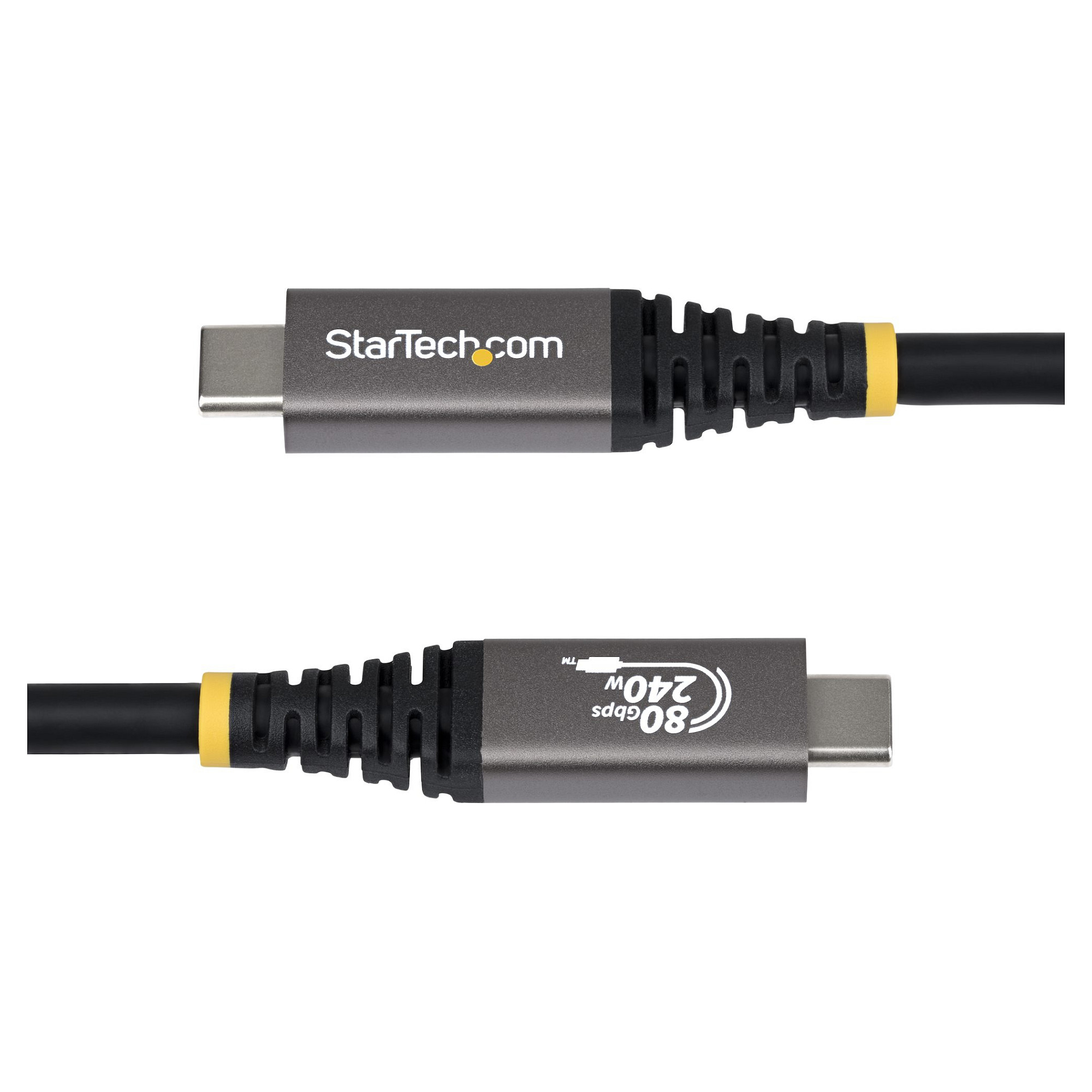 STARTECH.COM 50cm USB4 Kabel 80Gbps USB-IF-zertifiziertes USB-C Ladekabel 240W 8K 120Hz-4K 240Hz DP2.1monitorkabel Thunderbolt 4