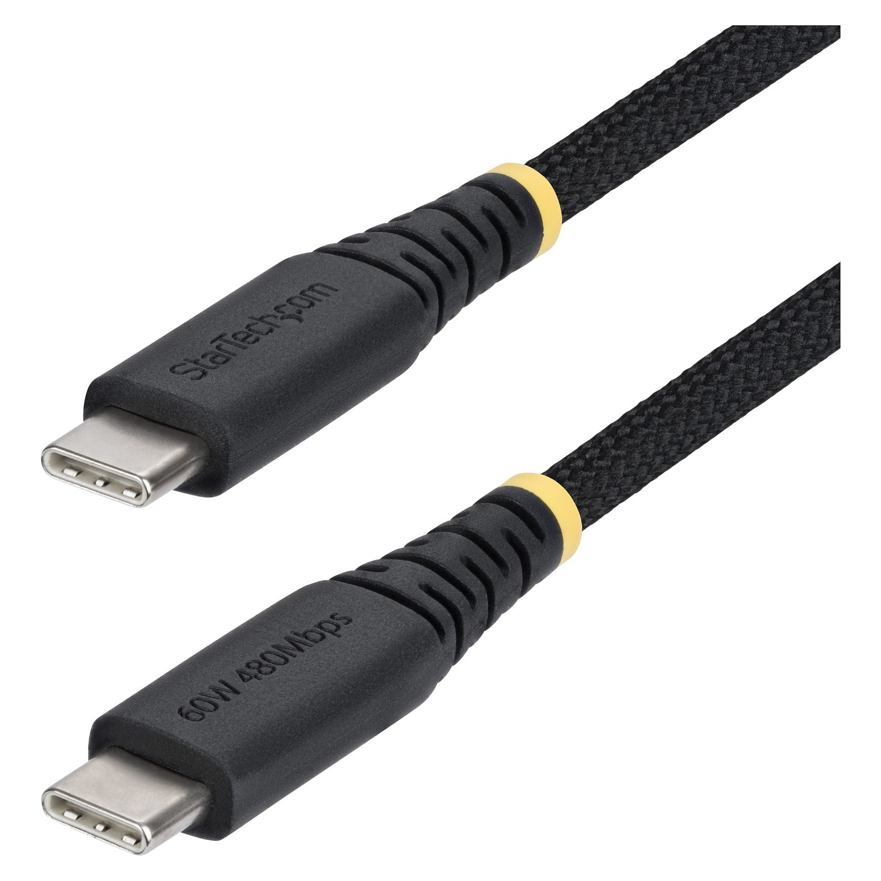 STARTECH.COM 30cm USB-C Ladekabel 60W 3A PD Geflochtenes Nylon-TPE Mantel Robustes USBC Laptop-Handy Ladekabel USB 2.0