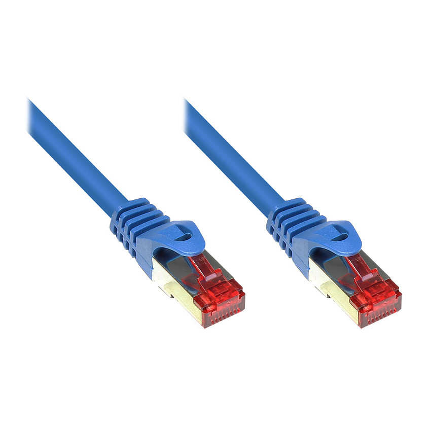 GoodConnections Patchkabel mit Rastnasenschutz, Cat. 6, S/FTP, PiMF, PVC, 250MHz, blau, 15m, Netzwerk