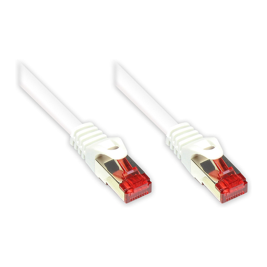 GoodConnections Patchkabel mit Rastnasenschutz, Cat. 6, S/FTP, PiMF, PVC, 250MHz, weiß, 20m, Netzwerk