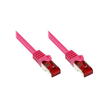 GoodConnections Patchkabel mit Rastnasenschutz, Cat. 6, S/FTP, PiMF, PVC, 250MHz, magenta, 30m, Netzwerk