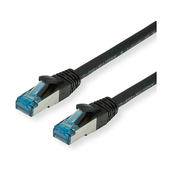 VALUE Patchkabel Kat.6A Class EA S/FTP PiMF LSOH schwarz 15m