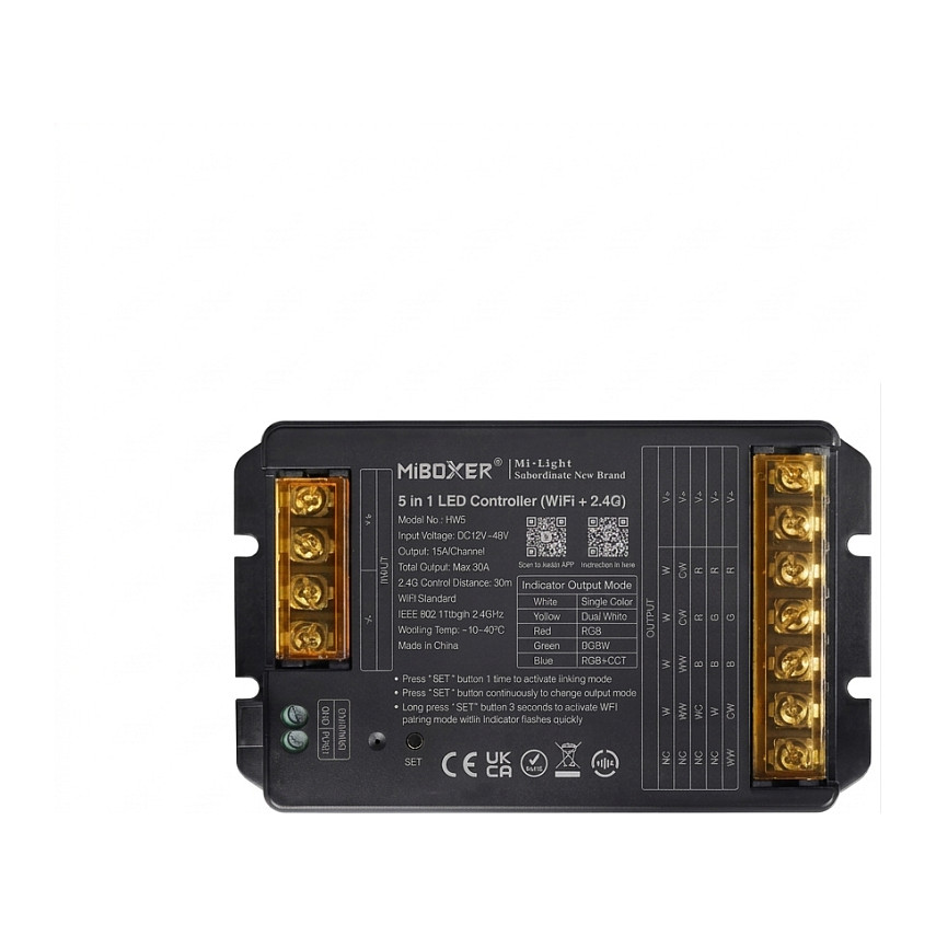 LED Controller HC-Serie 5in1 RGB-WW (RGB-CCT) DC12~48V WiFi 2.4G HP 30A*Milight/Miboxer* Beleuchtung