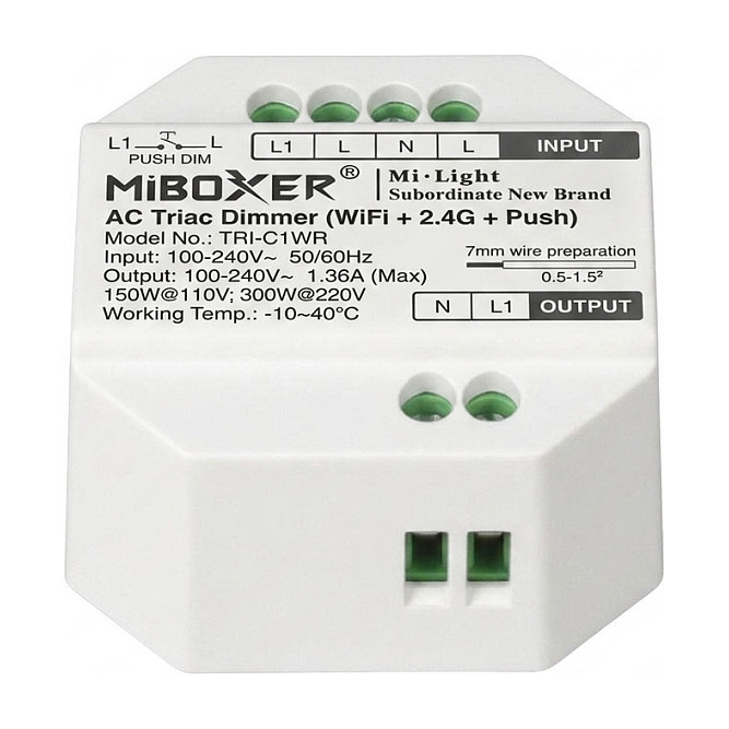 LED Dimmer Controller AC TRIAC WiFi+2,4G+Push *Milight/Miboxer* Beleuchtung