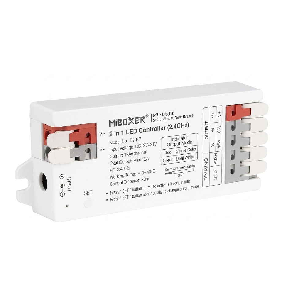 LED Controller E-Serie 2in1 Single colour/dual white (CCT) 2,4GHz *Milight/Miboxer* Beleuchtung
