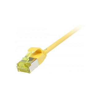 Synergy21 Patchkabel RJ45, CAT6A 500Mhz, 1,0m, gelb, U/FTP, slimline rund d=3,8mm, TPE/LSZH(Superflex), AWG32, mit CAT7 Rohkabel, Netzwerk