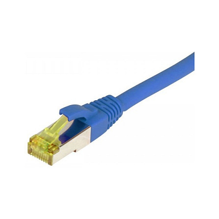 Synergy21 Patchkabel RJ45, CAT6A 500Mhz, 20m, blau, S-STP(S/FTP), TPE/LSZH(Ultraflex), AWG26, mit CAT7 Rohkabel, Netzwerk