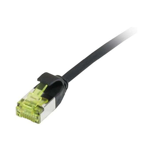 Synergy21 Patchkabel RJ45, CAT6A 500Mhz, 2m, schwarz, U/FTP, slimline rund d=3,8mm, TPE/LSZH(Superflex), AWG32, mit CAT7 Rohkabel,