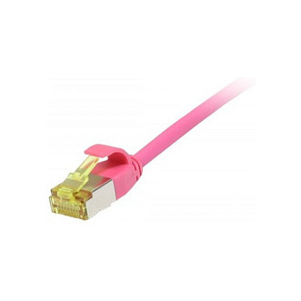Synergy21 Patchkabel RJ45, CAT6A 500Mhz, 7,5m, magenta, U/FTP, slimline rund d=3,8mm, TPE/LSZH(Superflex), AWG32, mit CAT7 Rohkabel, Netzwerk