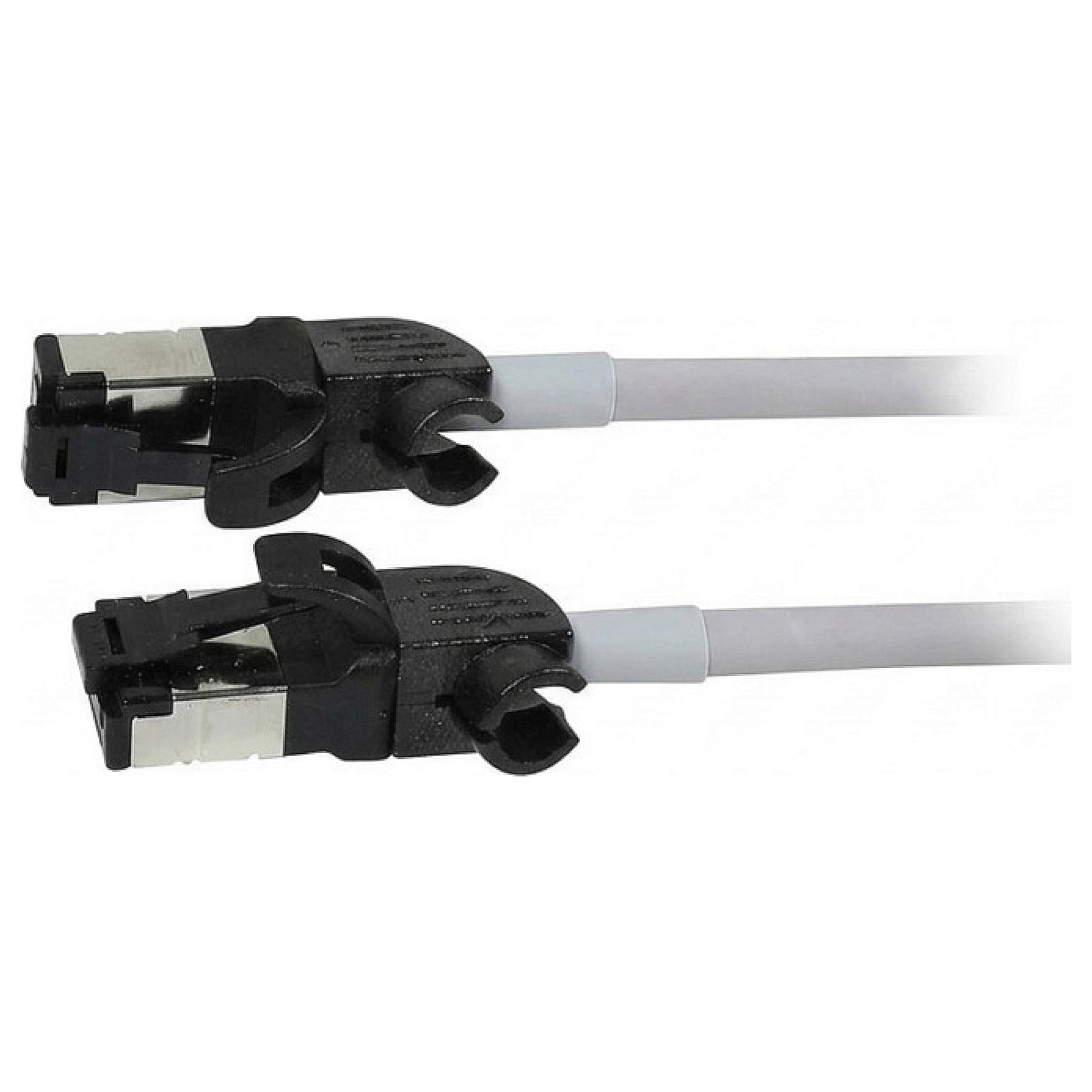 Synergy21 Patchkabel RJ45, CAT6A 500Mhz, 0,5m, grau, S/FTP, slimline rund d=4,5mm, TPE/LSZH(Superflex), AWG28, mit CAT7 Rohk., drehbarer Stecker,