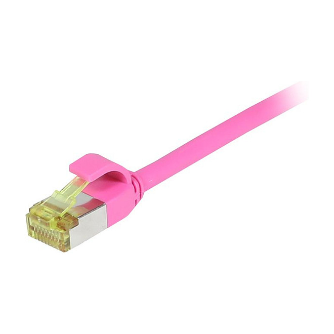 Synergy21 Patchkabel RJ45, CAT6A 500Mhz, 0,25m, magenta, S-STP(S/FTP), slimline rund d=4,5mm, TPE/LSZH(Superflex), AWG28, mit CAT7 Rohkabel, Netzwerk