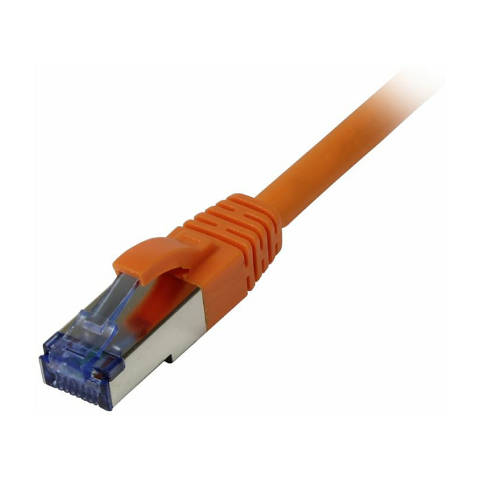 Synergy21 Patchkabel RJ45, CAT6A 500Mhz, 0,5m, orange, S-STP(S/FTP), Komponent getestet(GHMT certified), AWG26, Netzwerk