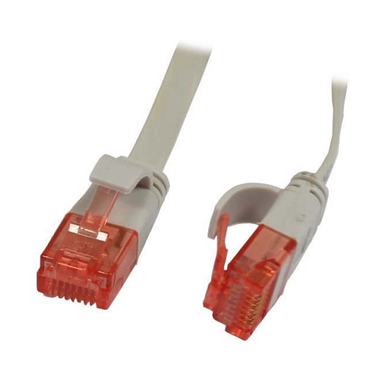 Synergy21 Patchkabel RJ45, CAT6 250Mhz, 0,5m grau, UTP(U/UTP), PVC, Flach Netzwerk