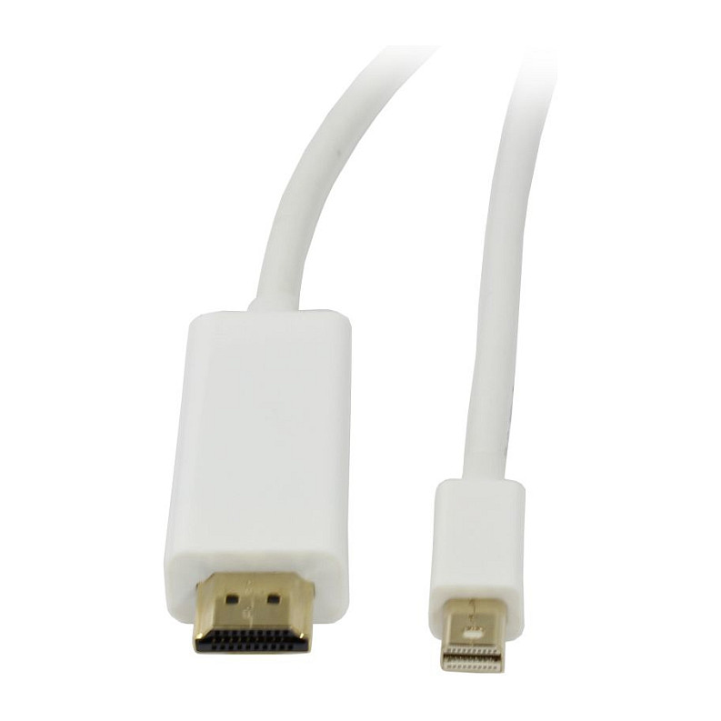 Synergy21 Kabel Video DisplayPort mini 1.2 => HDMI 2.0, ST/ST, 2m, Ultra HD 4K@60hz 4:4:4, 8 Bit HDR, Display