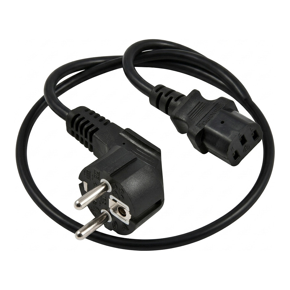Synergy21 Netzkabel 230V Schutzkontakt CEE7(Stecker)->Kaltgeräte IEC-C13(Buchse), 5m, Black Computer