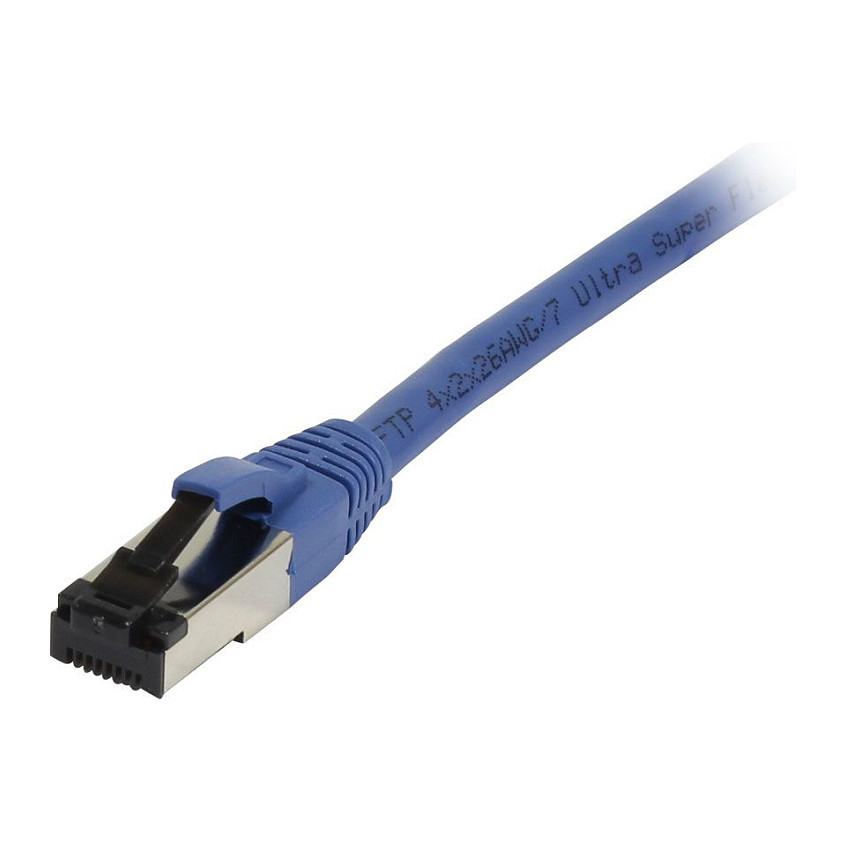 Synergy21 Patchkabel RJ45, CAT8.1 2000Mhz, 0,25m, blau, S-STP(S/FTP), TPE(Ultra SuperFlex), AWG26, Netzwerk
