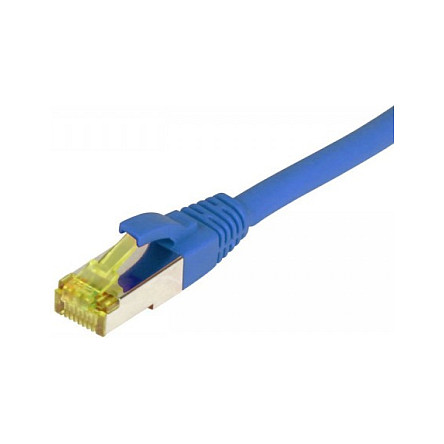 Synergy21 Patchkabel RJ45, CAT6A 500Mhz, 0,25m, blau, S-STP(S/FTP), TPE/LSZH(Ultraflex), AWG26, mit CAT7 Rohkabel, Netzwerk