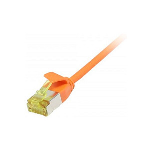 Synergy21 Patchkabel RJ45, CAT6A 500Mhz, 7,5m, orange, U/FTP, slimline rund d=3,8mm, TPE/LSZH(Superflex), AWG32, mit CAT7 Rohkabel, Netzwerk
