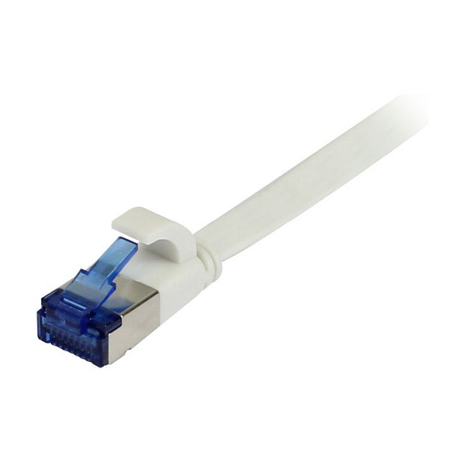 Synergy21 Patchkabel RJ45, CAT6A 500Mhz, 0,5m, weiss, U/FTP, flach, TPE(Superflex), AWG32, Netzwerk