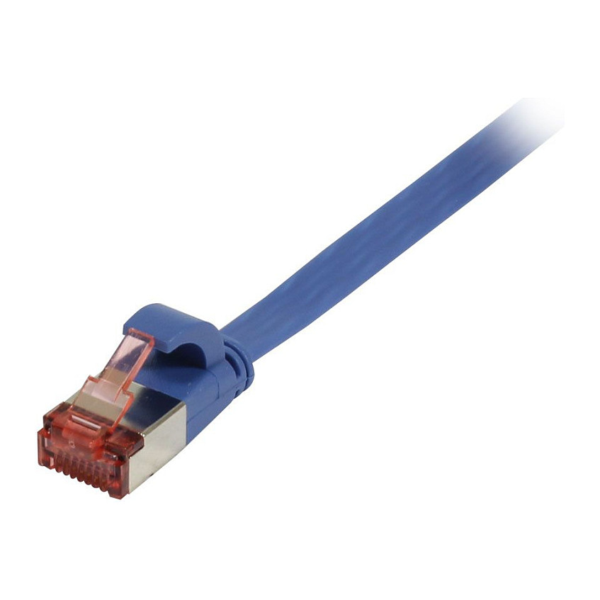Synergy21 Patchkabel RJ45, CAT6 250Mhz, 0,5m blau, FTP(U/FTP), TPE(Superflex), Flach Netzwerk