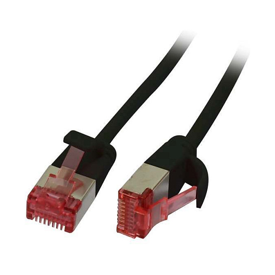 Synergy21 Patchkabel RJ45, CAT6 250Mhz, 10m schwarz, U/FTP, slimline rund d=3,6mm,