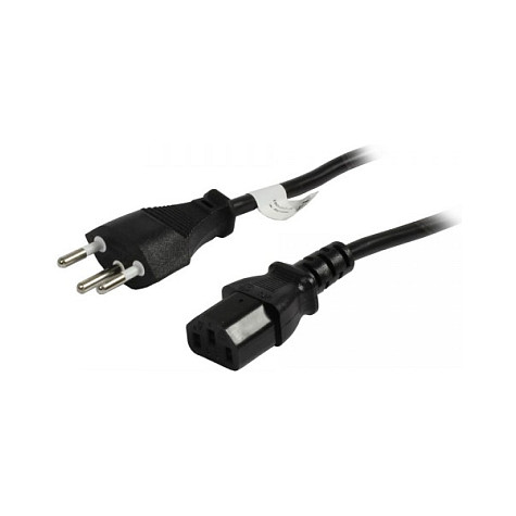 Synergy21 Netzkabel 230V Schweiz(Stecker)J12/Kaltgeräte IEC-C13(Buchse), 2m, Black, Computer