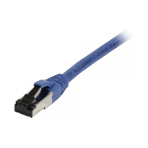 Synergy21 Patchkabel RJ45, CAT8.1 2000Mhz, 7,5m, blau, S-STP(S/FTP), TPE(Ultra SuperFlex), AWG26, Netzwerk