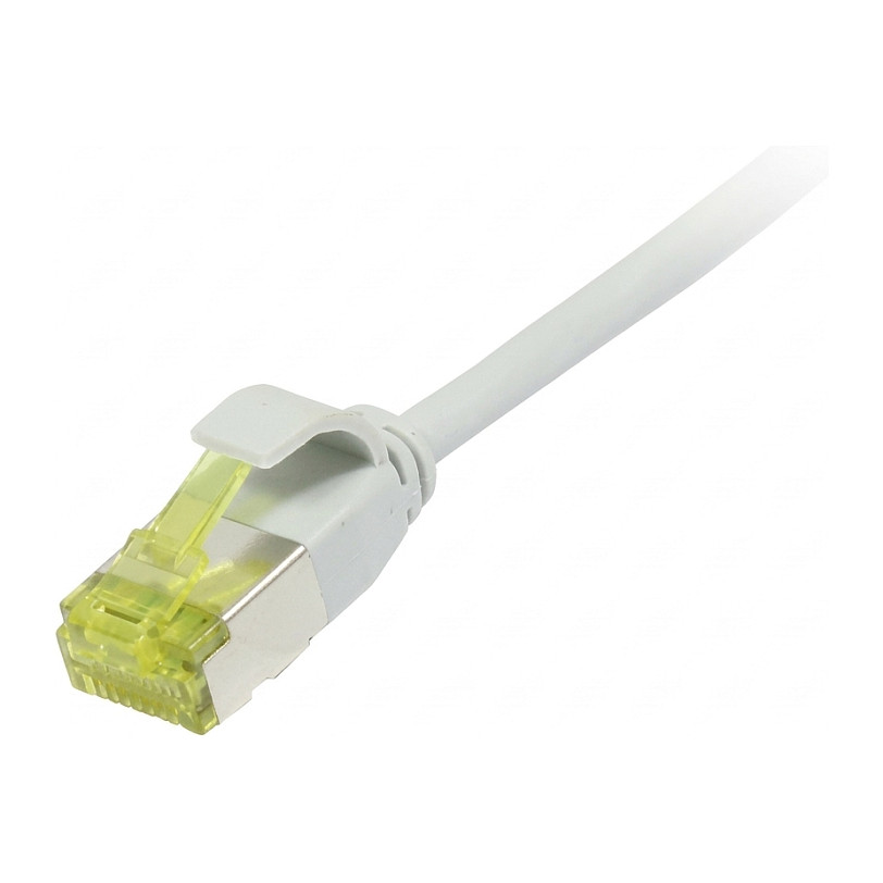 Synergy21 Patchkabel RJ45, CAT6A 500Mhz, 1,5m, grau, U/FTP, slimline rund d=3,8mm, TPE/LSZH(Superflex), AWG32, mit CAT7 Rohkabel, Netzwerk