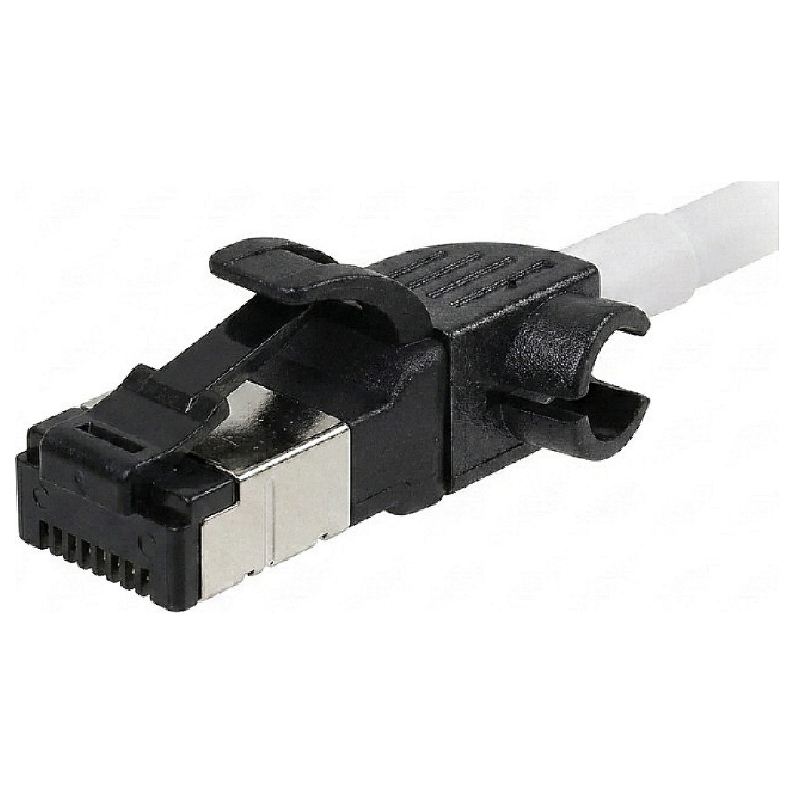 Synergy21 Patchkabel RJ45, CAT6A 500Mhz, 1,0m, weiss, S/FTP, slimline rund d=4,5mm, TPE/LSZH(Superflex), AWG28, mit CAT7 Rohk., drehbarer Stecker,