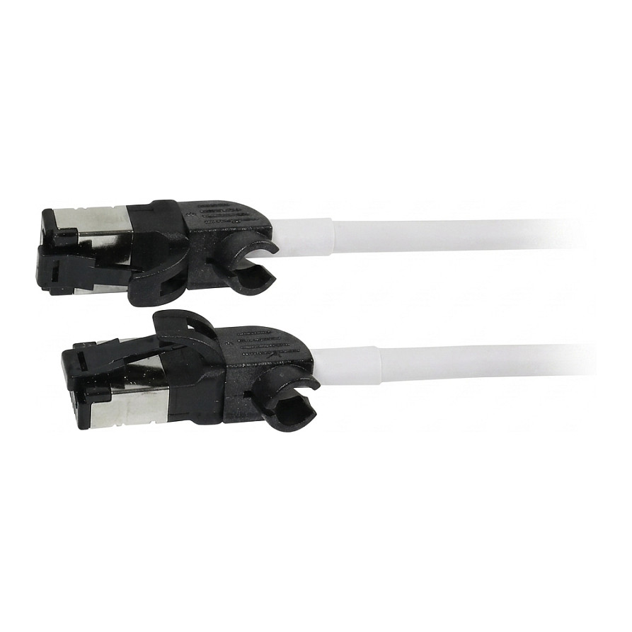 Synergy21 Patchkabel RJ45, CAT6A 500Mhz, 1,5m, weiss, S/FTP, slimline rund d=4,5mm, TPE/LSZH(Superflex), AWG28, mit CAT7 Rohk., drehbarer Stecker,