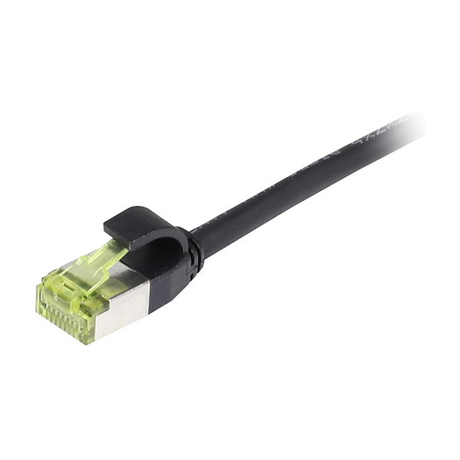 Synergy21 Patchkabel RJ45, CAT6A 500Mhz, 0,5m, schwarz, S-STP(S/FTP), slimline rund d=4,5mm, TPE/LSZH(Superflex), AWG28, mit CAT7 Rohkabel,