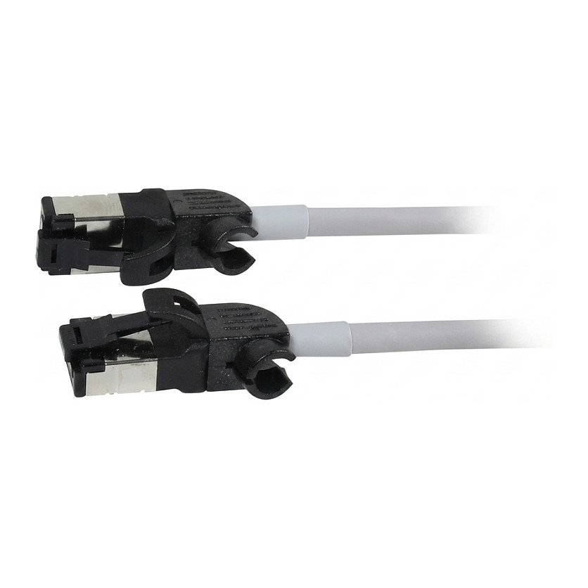Synergy21 Patchkabel RJ45, CAT6A 500Mhz, 3m, grau, S/FTP, slimline rund d=4,5mm, TPE/LSZH(Superflex), AWG28, mit CAT7 Rohk., drehbarer Stecker, Netzwerk