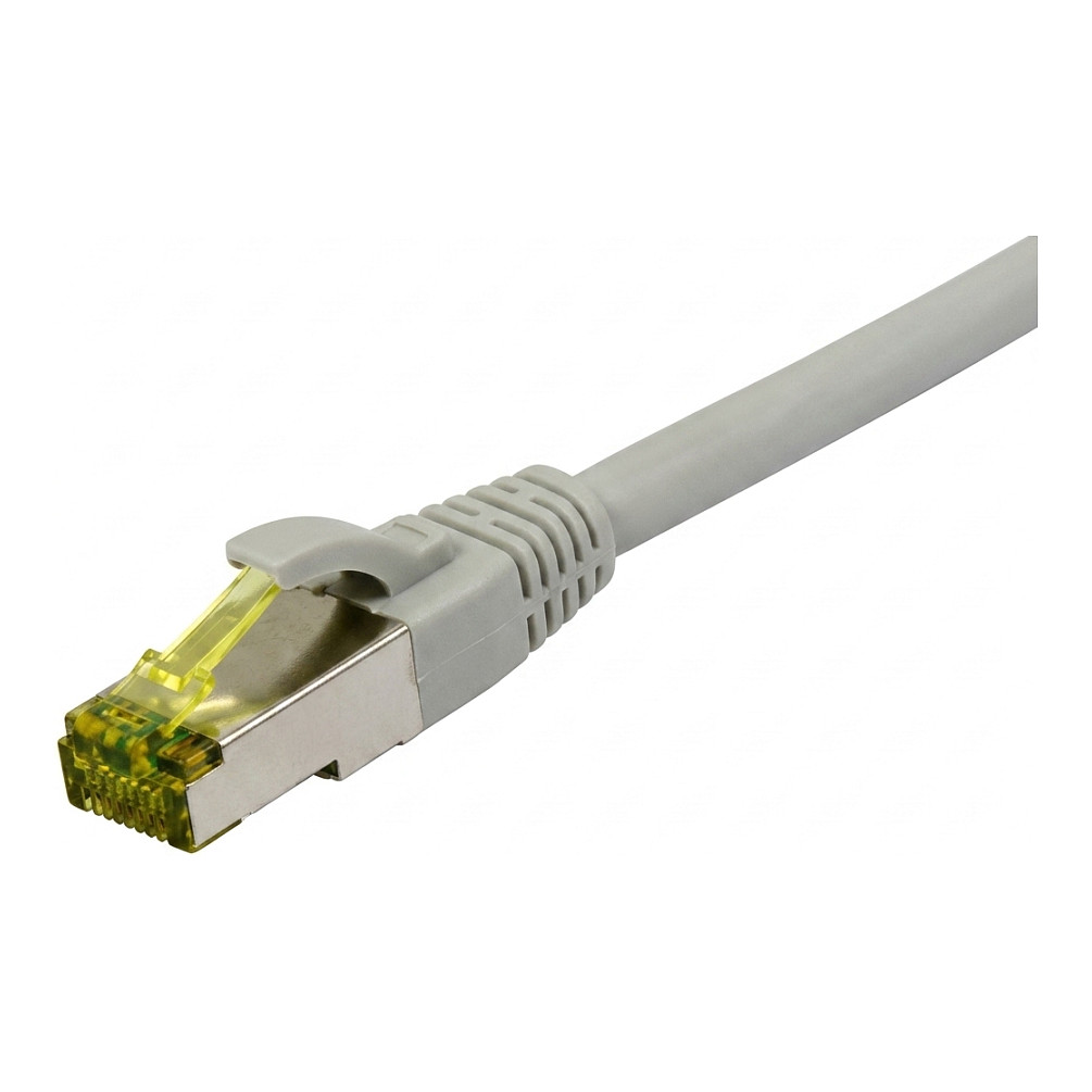 Synergy21 Patchkabel RJ45, CAT6A 500Mhz, 10m, grau, S/FTP, slimline rund d=4,5mm, TPE/LSZH(Superflex), AWG28, mit CAT7 Rohk., drehbarer Stecker, Netzwerk