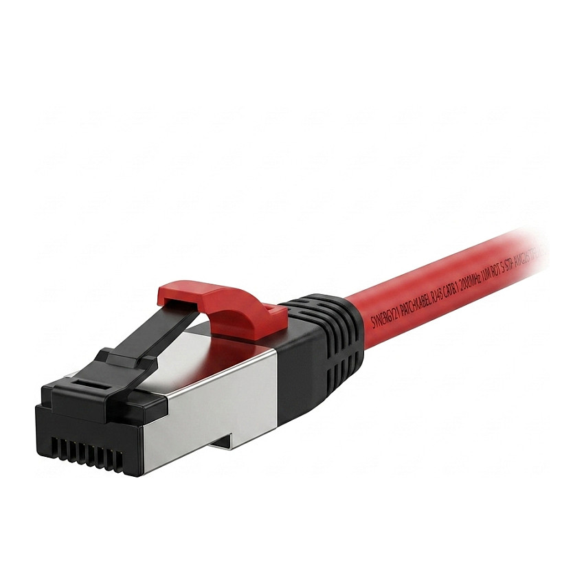 Synergy21 Patchkabel RJ45, CAT8.1 2000Mhz, 10m, rot, S-STP(S/FTP), TPE/LSZH(SuperFlex), AWG26, Netzwerk
