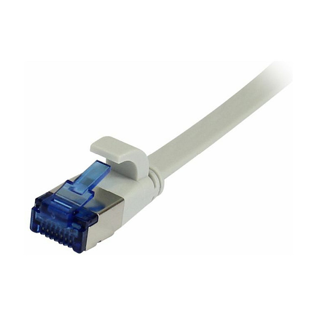 Synergy21 Patchkabel RJ45, CAT6A 500Mhz, 0,5m, grau, U/FTP, flach, TPE(Superflex), AWG32, Netzwerk