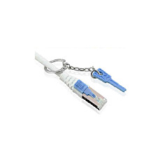 Synergy21 Patchkabel RJ45, CAT6A 500Mhz, 0,5m, grau, S-STP(S/FTP), mit Schloss, AWG26, Netzwerk