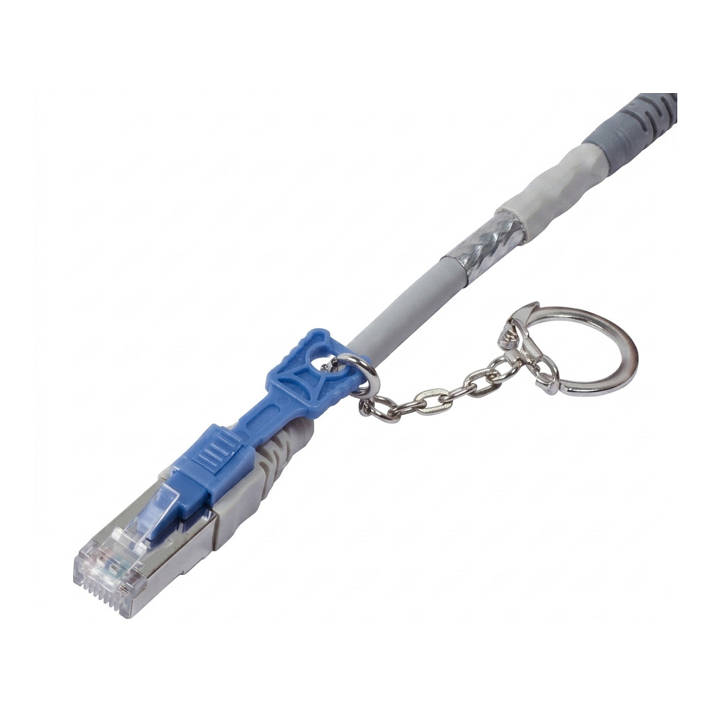 Synergy21 Patchkabel RJ45, CAT6A 500Mhz, 3m, grau, S-STP(S/FTP), mit Schloss, AWG26, Netzwerk
