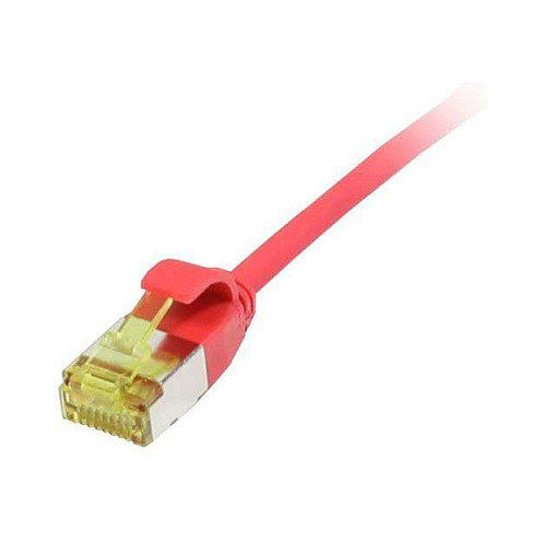 Synergy21 Patchkabel RJ45, CAT6A 500Mhz, 1,0m, rot, U/FTP, slimline rund d=3,8mm, TPE/LSZH(Superflex), AWG32, mit CAT7 Rohkabel,