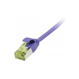 Synergy21 Patchkabel RJ45, CAT6A 500Mhz, 5m, lila, U/FTP, slimline rund d=3,8mm, TPE/LSZH(Superflex), AWG32, mit CAT7 Rohkabel,