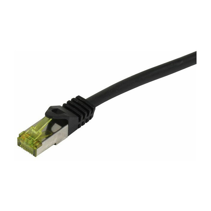 Synergy21 Patchkabel RJ45, CAT6A 500Mhz, 20m, schwarz, S-STP(S/FTP), TPE/LSZH Indoor/outdoor (UV/Water/oil/-resistant), AWG26, mit CAT7 Rohkabel,