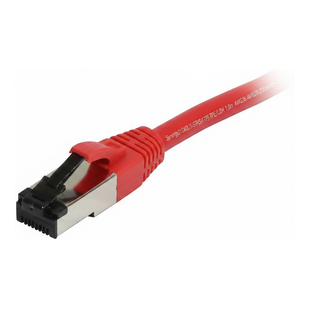 Synergy21 Patchkabel RJ45, CAT8.1 2000Mhz, 1,0m, rot, S-STP(S/FTP), TPE/LSZH(SuperFlex), AWG26, Netzwerk