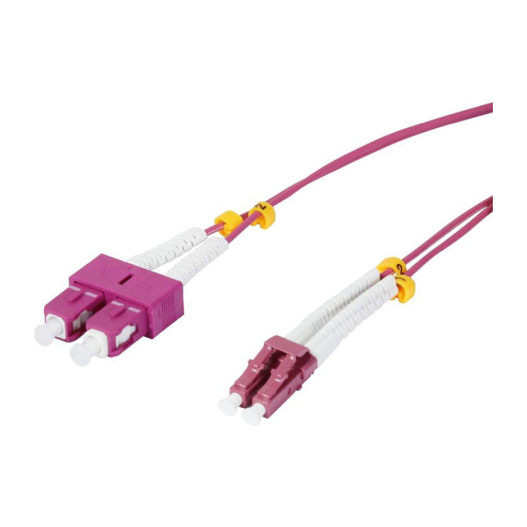 Synergy21 LWL-2-Faser-Patchk. 1,5mtr.LC-SC, 50/125um,OM4, AD=2mm, flexible Knickschutztülle,