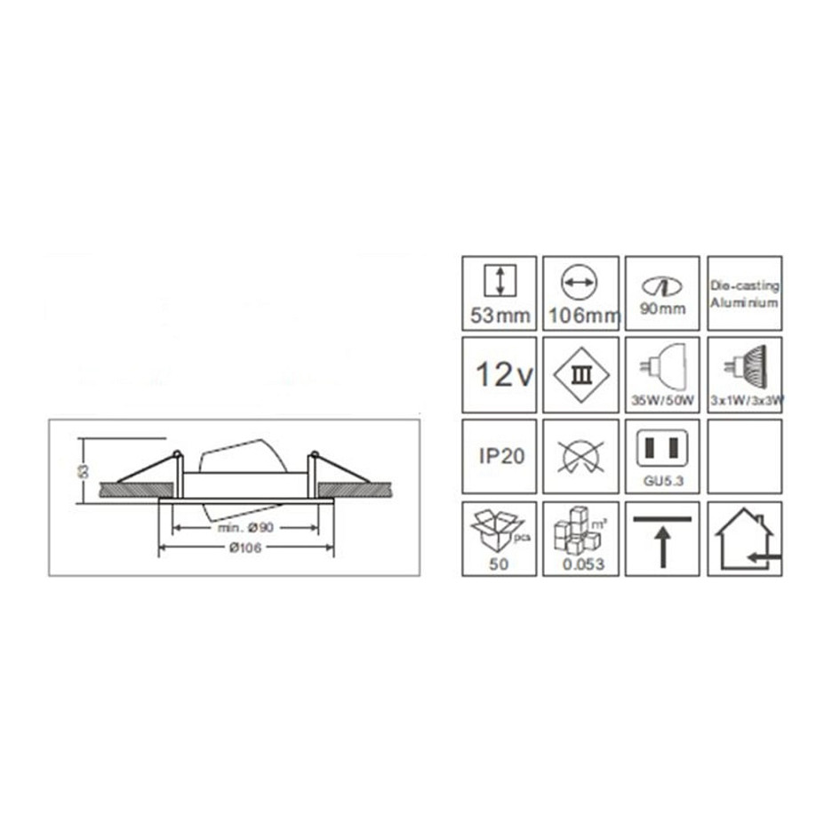 Synergy 21 LED Retrofit GU10 / GX5,3 Deckeneinbausatz D05-silber