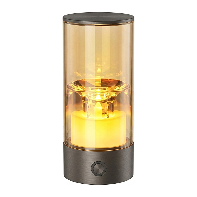 Synergy 21 LED Teelicht Akku, outdoor IPX5, Touch Switch dimmbar, stahlgrau Beleuchtung