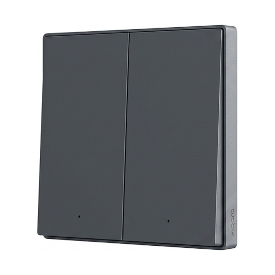 Aqara Smart Wall Switch H1 EU (With Neutral, Double Rocker) -Grey light switch