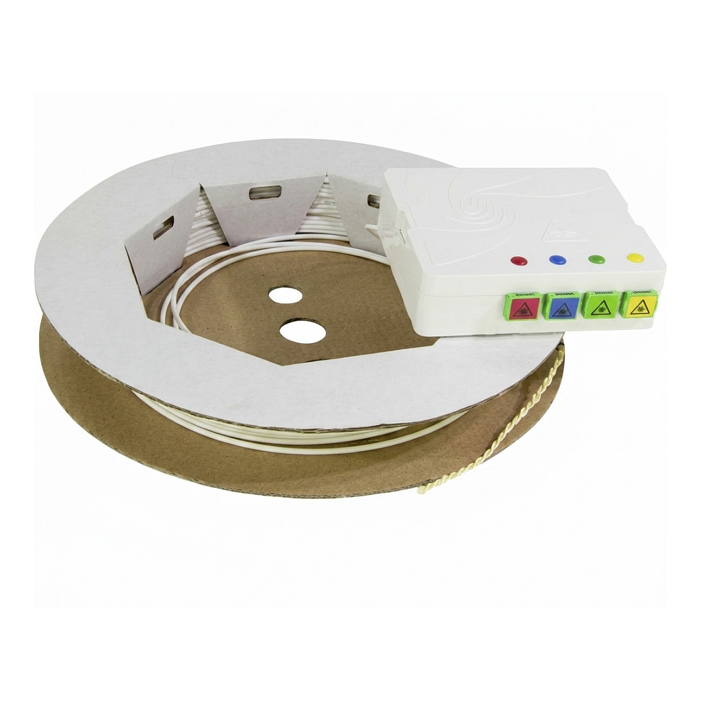 FTTH Compact Box pre-assembled 4xLC-APC open end 20m 9-125u G.657.A2 Beleuchtung