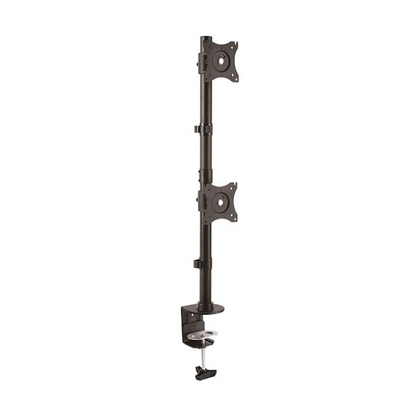 STARTECH.COM Vertikale Dual Monitorhalterung - Stahl - VESA bis zu 27 Zoll (10Kg) - Verstellbare zweifach Monitorhalterung